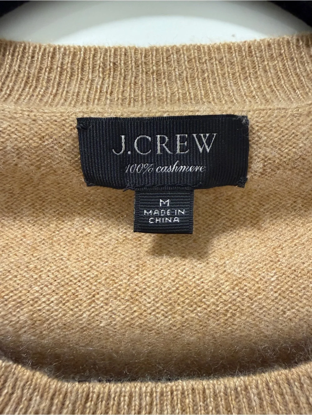 J. Crew Camel/Tan 100% Cashmere Crewneck Sweater
